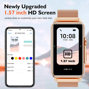 GOOD WATCH-Smart Watch Bluetooth Call Compatible with Ios and Android, Mens Womens Watch with Blood Oxygen Heart Rate Monitor Fitness Tracker IP67 Waterproof Smart Watches Gold