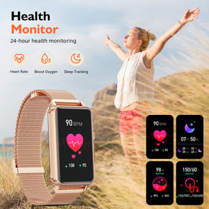 GOOD WATCH-Smart Watch Bluetooth Call Compatible with Ios and Android, Mens Womens Watch with Blood Oxygen Heart Rate Monitor Fitness Tracker IP67 Waterproof Smart Watches Gold