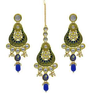 Gold Plated Kundan Floral Design Choker Necklace Set