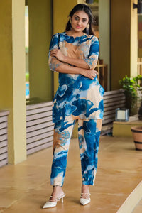 Women's Designer Print Co-Ord Set Relaxed Fit For Women