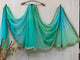 Indriya Blue & Green  Chiffon Saree