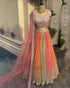 Multicolor crush Georgette Sequence wedding lehenga choli Semi-Stitched)
