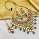 Gold  Kundan Design Choker Necklace Set For Women