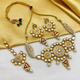 Gold Kundan Mina Jewellery Set