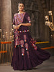 Purple Thread Embroidered With Mirror Work Semi Stitched Lehenga Choli