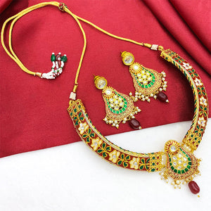 New Hathi Dant Gold Necklace Set