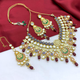 Gold Plated Kundan Floral Design Choker Necklace Set