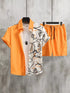 CORDS ORANGE HALF Design Mens Half Sleeves Premium Cords Cotton Material