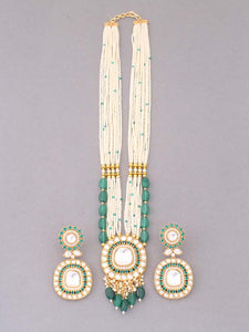 Emerald Siddhiksha Kundan Jewellery Set