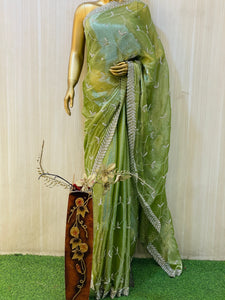 Namisha Green Chiffon Saree