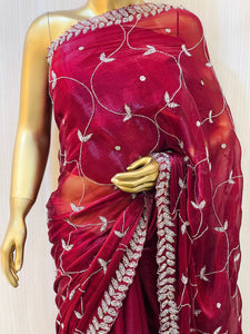 Namisha Maroon Chiffon Saree