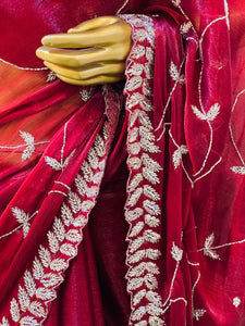 Namisha Maroon Chiffon Saree