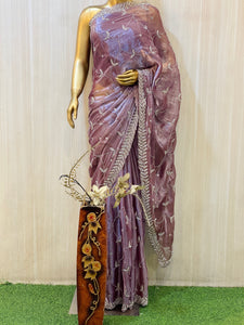 Fashion Purple Chiffon Saree