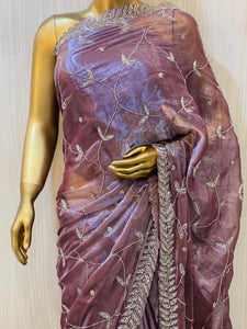 Fashion Purple Chiffon Saree