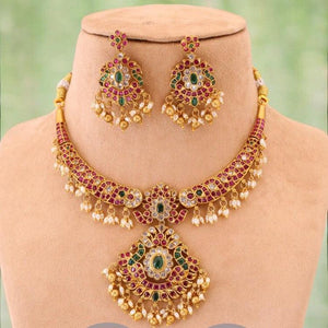 Multicolor Madhava Antique Jewellery Set - New Arrival