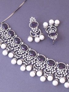 Purple Caterina Zirconia Jewellery Set