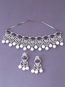 Purple Caterina Zirconia Jewellery Set