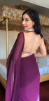 READY TO WEAR PURPLE TRENDY 1-MINUTE GEORGETTE SAREE
