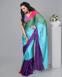 Exclusive Ombre Women's Designer Bollywood Pre-Draped Saree