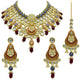 Gold Plated Kundan Floral Design Choker Necklace Set