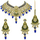 Gold Plated Kundan Floral Design Choker Necklace Set