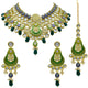 Gold Plated Kundan Floral Design Choker Necklace Set