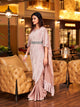 Pink Designer Velvet & Satin Kaftan Saree & Belt with Unstitched Blouse