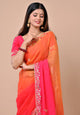 Paikar Red & Orange Chiffon Saree