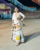 White Color Muslin Cotton Printed With Real Mirror Work Lehenga Choli