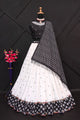 White  Colour Maslin Cotton With Digital Print Real Mirror Navratri  Special Lehenga Choli Set