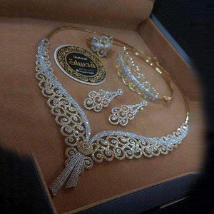 new American Diamond High Quality Earrings, choker,  Jumka and necklace set