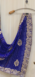 Leah Blue Bandhani Saree