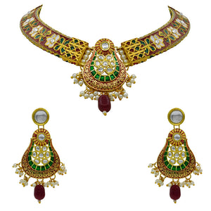 New Hathi Dant Gold Necklace Set