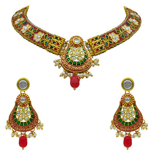 New Hathi Dant Gold Necklace Set