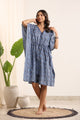 Indigo  Pure Cotton Floral Printed Kaftan Nightdress