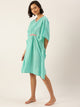 Sea Green Pure Cotton Bandhej Dot Printed Kaftan