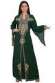 Buy Georgette Embellished Kaftan Gown in Green Online