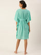 Sea Green Pure Cotton Bandhej Dot Printed Kaftan