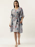 SHORT Blue Cotton Printed Kaftan