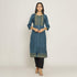 Rang Deep Women Set of Blue Cotton Kurti With Pant