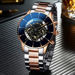 GOOD WATCH- Fashion Men Stainless belt Watch Luxury Calendar-19912