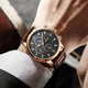 LIGE Genuine Leather Waterproof Tourbillon Mechanical Watch For Men