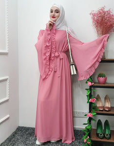 Elegant Caftan Corset Dress with Hijab and Belt for Women