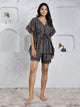 Black Pure Cotton Kaftan Shorts Set