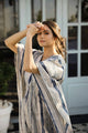 Grey & Blue Printed Kaftan Loungewear