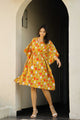 Mustard Printed Kaftan Loungewear