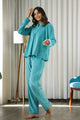 Sea Green Velvet Night Suit