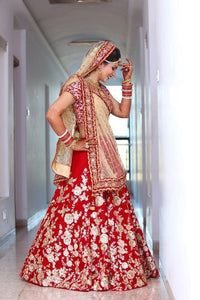 RED COLOUR LATEST PARTY WEAR LEHENGA CHOLI