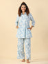 Blue Floral Printed pure cotton co-ord set