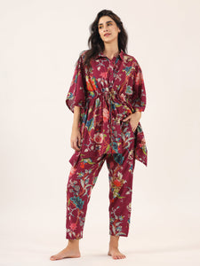 Rosewood Cotton Kaftan Set